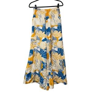 Midnight Sky Celestial Tropical Printed Wide Pants